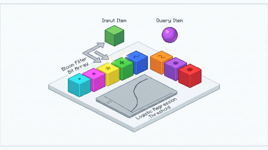 Voxel illustration of URLs being sorted through a filter